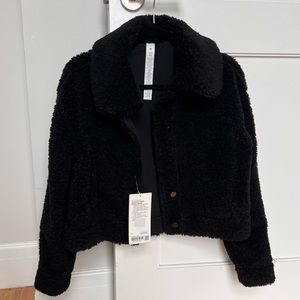 Textured fleece fuzzy jacket